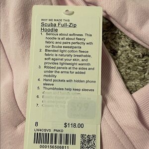 lululemon athletica Scuba Full-Zip Hoodie in Pink